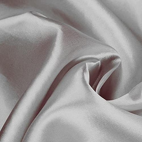 Balsacircle 90X132 Inch Silver Satin Rectangle Tablecloth Table Cover Linens For Wedding Table Cloth Party Reception Events Kitc